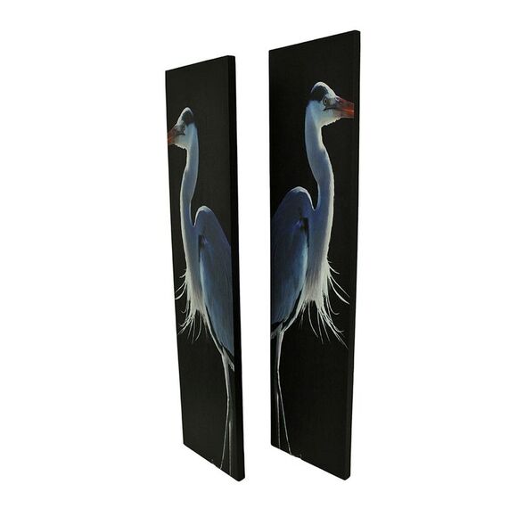 42 in. Twin Herons Black and White Canvas Print Set - Picture 2 of 3